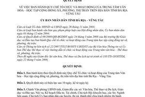 Quyết định 63/2009/QĐ-UBND Quy chế tổ chức và hoạt động Trung tâm