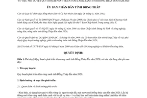 Quyết định 1025/QĐ-UBND.HC năm 2009 Quy hoạch phát triển tôm càng xanh Đồng Tháp