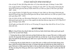 Quyết định 235/QĐ-UBND năm 2009 công bố TTHC Sở Nội vụ Ninh Thuận