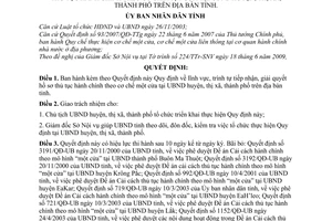 Quyết định 25/2009/QĐ-UBND lĩnh vực, trình tự tiếp nhận, giải quyết hồ sơ thủ tục hành chính cơ chế một cửa UBND huyện thị xã thành phố tỉnh Đắk Lắk