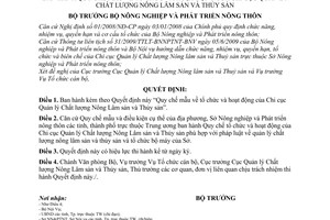 Quyết định 2375/QĐ-BNN-QLCL Quy chế mẫu tổ chức hoạt động Chi cục Quản lý Chất lượng Nông Lâm Thủy sản