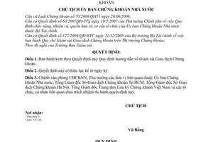 Quyết định 531/QĐ-UBCK Quy định hướng dẫn giám sát Giao dịch Chứng khoán