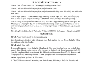 Quyết định 32/2009/QĐ-UBND điều kiện tiêu chuẩn chức danh Trưởng phó đơn vị Sơn La