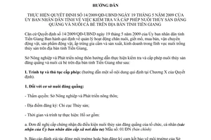 Hướng dẫn 1138/HD-SNN&PTNT thực hiện Quyết định 14/2009/QĐ-UBND kiểm tra