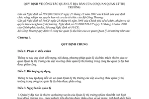 Thông tư 24/2009/TT-BCT công tác quản lý địa bàn cơ quan quản lý thị trường