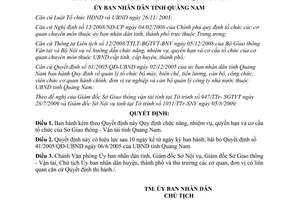 Quyết định 24/2009/QĐ-UBND chức năng nhiệm vụ quyền hạn Sở GTVT Quảng Nam