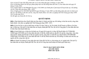 Quyết định 22/2009/QĐ-UBND chính sách đào tạo, bồi dưỡng thu hút cán bộ, công chức hành chính, viên chức sự nghiệp tỉnh Tiền Giang