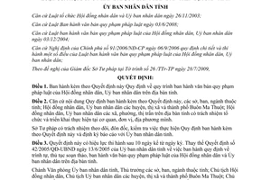 Quyết định 27/2009/QĐ-UBND  quy trình ban hành văn bản quy phạm