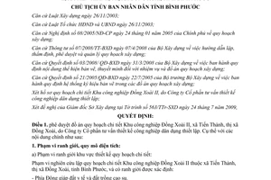 Quyết định 2390/QĐ-UBND 2009 quy hoạch KCN Đồng Xoài II Bình Phước