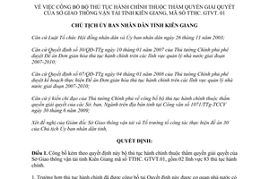 Quyết định 2046/QĐ-UBND 2009 thủ tục hành chính Sở Giao thông vận tải TTHC. GTVT.01 Kiên Giang