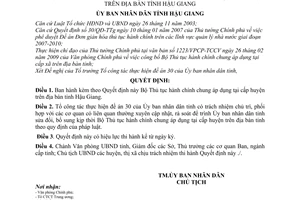 Quyết định 2357/QĐ-UBND Bộ Thủ tục hành chính chung