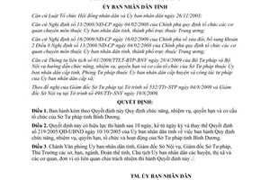 Quyết định 63/2009/QĐ-UBND chức năng nhiệm vụ quyền hạn Sở Tư pháp Bình Dương