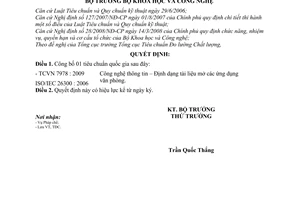 Quyết định 1761/QĐ-BKHCN  công bố tiêu chuẩn quốc gia Công nghệ thông tin