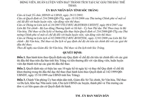 Quyết định 31/2009/QĐ-UBND chế độ chi tiêu tài chính giải thi đấu thể thao