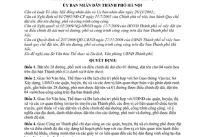 Quyết định 4476/QĐ-UBND đặt, đổi tên điều chỉnh độ dài đường, phố công trình công cộng thành phố Hà Nội