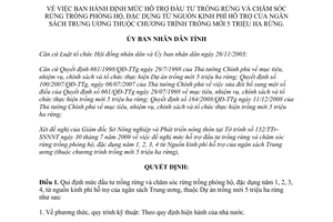 Quyết định 2287/QD-UBND 2009 định mức hỗ trợ trồng rừng chăm sóc rừng Đắk Lắk