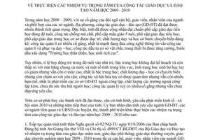 Quyết định 12/2009/CT-UBND nhiệm vụ trọng tâm công tác Giáo dục và Đào tạo