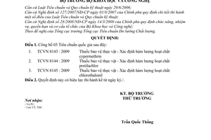 Quyết định 1804/QĐ-BKHCN công bố tiêu chuẩn quốc gia thuốc bảo vệ thực vật