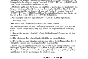 Công văn 5068/TCHQ-GSQL thủ tục hải quan hàng nhập khẩu phải có giấy phép nhập khẩu tự động