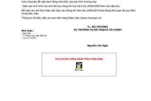 Công văn 7432/BGDĐT-KHTC báo cáo thống kê năm học 2009-2010