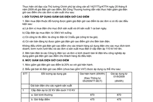 Công văn 8527/BCT-ĐTĐL hướng dẫn thực hiện giảm giá điện giờ cao điểm