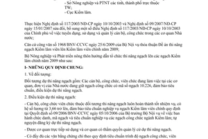 Công văn 2312/BNN-TCCB thi nâng ngạch Kiểm lâm viên lên Kiểm lâm viên chính năm 2009