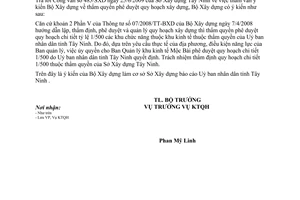 Công văn 44/BXD-KTQH thẩm quyền phê duyệt quy hoạch xây dựng Khu kinh tế