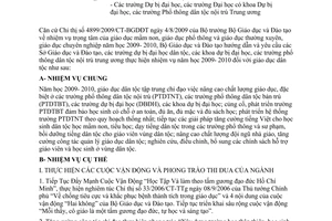 Công văn 6841/BGDĐT-GDĐT hướng dẫn thực hiện nhiệm vụ năm học 2009- 2010 giáo dục dân tộc