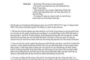 Công văn 5566/VPCP-TCCV thông báo ý kiến của Thủ tướng Chính phủ thực hiện Đề án 30