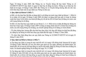 Công văn 2546/BTTTT-VT quản lý thuê bao di động trả trước theo Thông tư 22/2009/TT-BTTTT