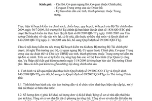 Công văn 11600/BTC-QLCS tổ chức tự kiểm tra thực hiện Quyết định09/2007//QĐ-TTg Thủ tướng Chính phủ