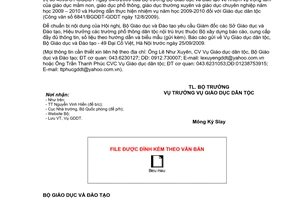 Công văn 7168/BGDĐT-GDDT chuẩn bị Hội nghị giao ban các trường phổ thông dân tộc nội trú năm học 2009-2010