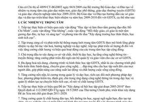 Công văn 7290/BGDĐT-GDTX hướng dẫn thực hiện nhiệm vụ năm học 2009-2010 giáo dục thường xuyên