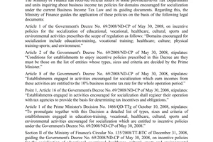 Official Dispatch No. 11660/BTC-TCT, on business income tax policies for domains