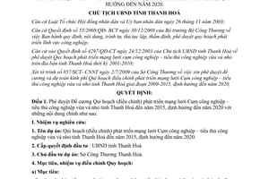 Quyết định 2513/QĐ-UBND quy hoạch mạng lưới cụm công nghiệp Thanh Hóa