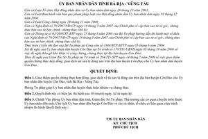 Quyết định 49/2009/QĐ-UBND giao thẩm quyền chứng thực hợp đồng, giao dịch