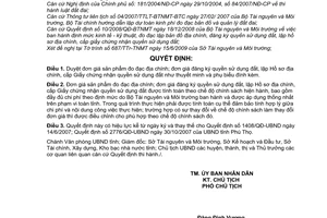 Quyết định 2130/QĐ-UBND đo đạc địa chính; đơn giá đăng ký quyền sử dụng đất, lập Hồ sơ địa chính, cấp Giấy chứng nhận quyền sử dụng đất