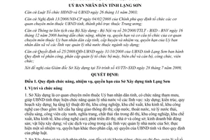 Quyết định 1432/QĐ-UBND năm 2009 chức năng nhiệm vụ Sở Xây dựng Lạng Sơn