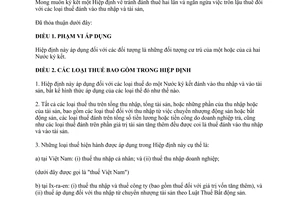 Hiệp định tránh thuế hai lần ngăn trốn lậu thuế thu nhập và tài sản Việt Nam Ix-ra-en