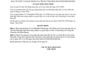 Quyết định 53/2009/QĐ-UBND bãi bỏ Quyết định 212/2006/QĐ-UBND Bình Dương