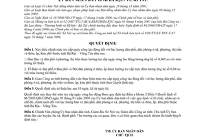 Quyết định 51/2009/QĐ-UBND điều chỉnh mức trợ cấp ngày công lao động