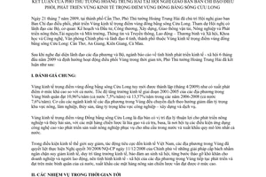 Thông báo 238/TB-VPCP kết luận Phó Thủ tướng Hoàng Trung Hải hội nghị giao ban Ban Chỉ đạo phát triển vùng kinh tế trọng điểm đồng bằng sông Cửu Long