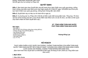 Quyết định 895/QĐ-KTNN kế hoạch thực hiện Chiến lược quốc gia phòng chống tham nhũng Kiểm toán Nhà nước theo Nghị quyết 21/NQ-CP