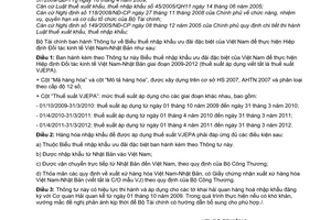 Thông tư 158/2009/TT-BTC biểu thuế nhập khẩu ưu đãi đặc biệt Việt Nam thực hiện Hiệp định đối tác kinh tế Việt Nam-Nhật Bản giai đoạn 2009-2012