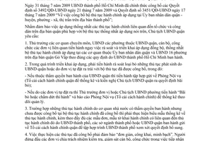Chỉ thị 02/2009/CT-UBND áp dụng thống nhất bộ thủ tục hành chính UBND thành phố Hồ Chí Minh