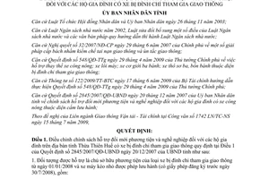 Quyết định 1659/QĐ-UBND Hỗ trợ phương tiện hộ gia đình có xe bị đình chỉ giao thông Thừa Thiên Huế