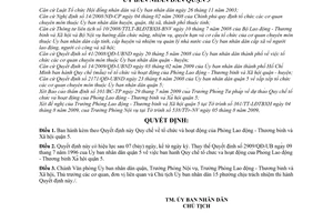 Quyết định 06/2009/QĐ-UBND Quy chế tổ chức hoạt động Phòng Lao động-Thương binh Xã hội quận 5