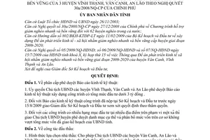 Quyết định 36/2009/QĐ-UBND phân cấp phê duyệt báo cáo kinh tế kỹ thuật  lựa chọn nhà thầu công trình xây dựng đề án giảm nghèo nhanh bền vững