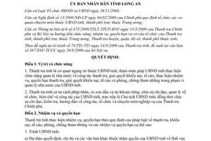 Quyết định 49/2009/QĐ-UBND chức năng nhiệm vụ quyền hạn cơ cấu Thanh tra Long An