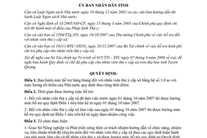 Quyết định 11/2009/QĐ-UBND hỗ trợ nhân viên thú y cấp xã Tuyên Quang